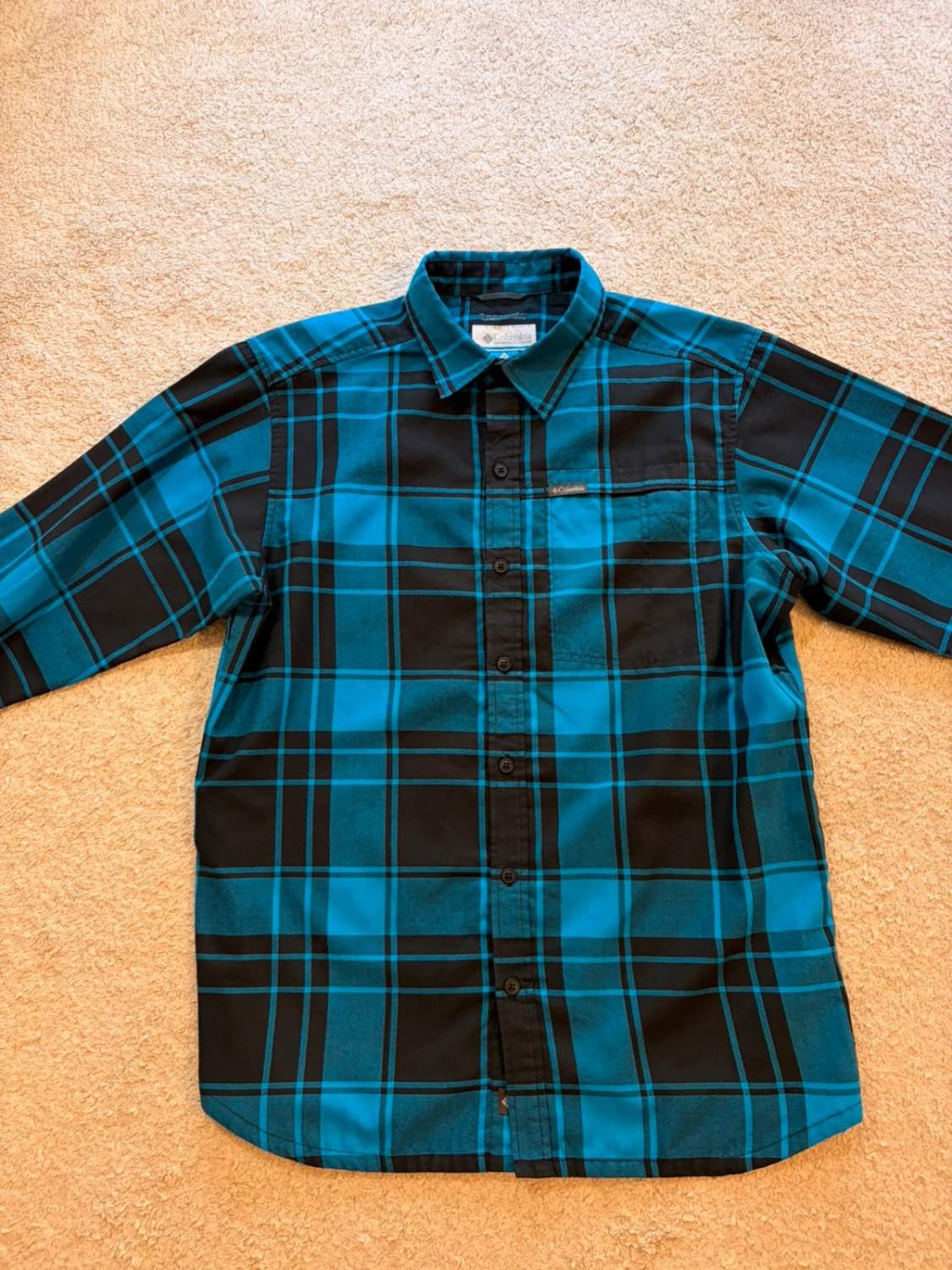 Chemise Columbia Omni-Wick Noir & Bleu - M