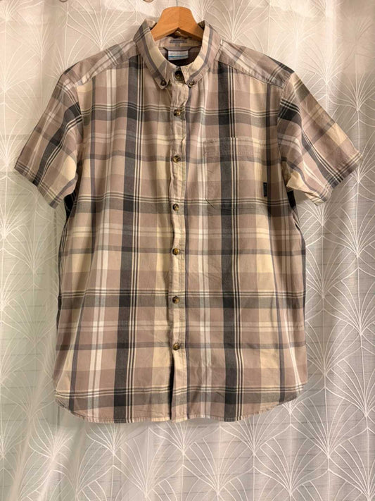 Chemise Columbia M Manches Courtes | Carreaux Neutres | Coton Stretch | Casual & Confort