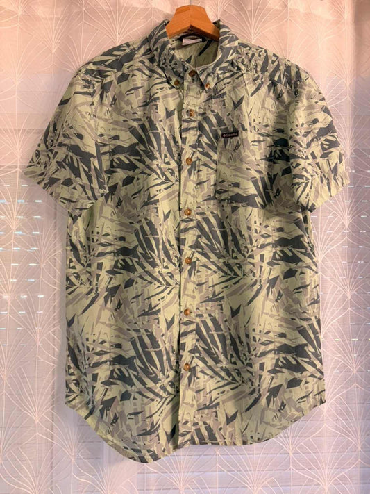 Chemise Columbia Manches Courtes Vert & Gris - S