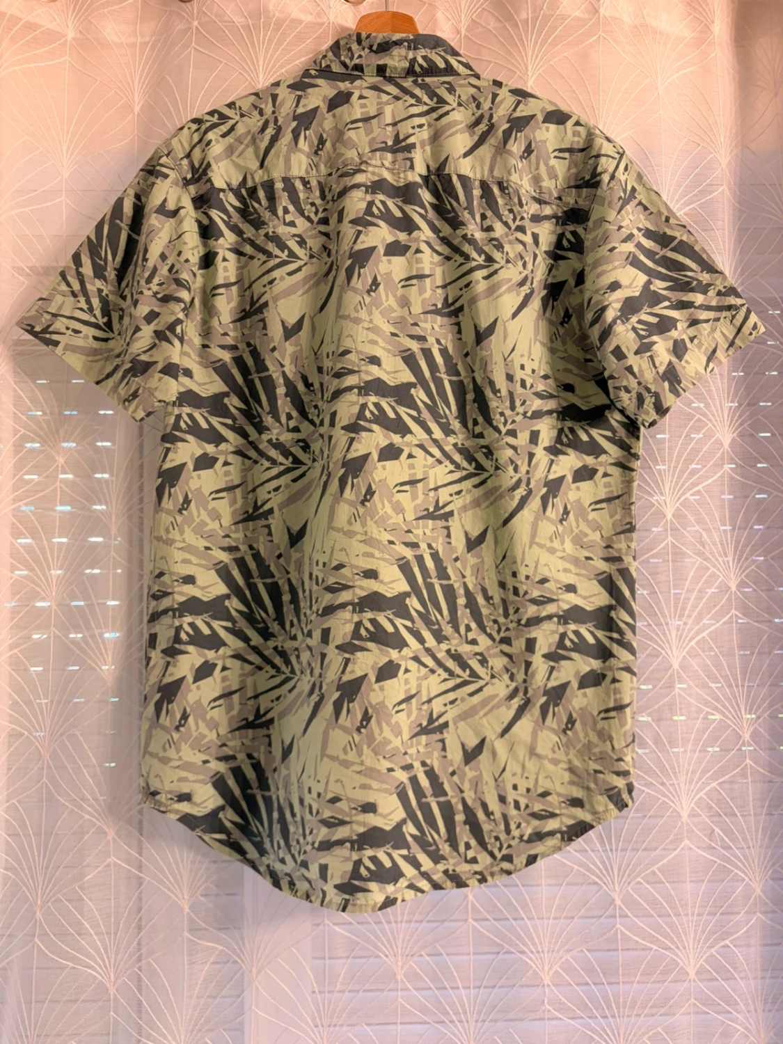 Camisa Columbia Manga Curta Verde & Cinzento - S