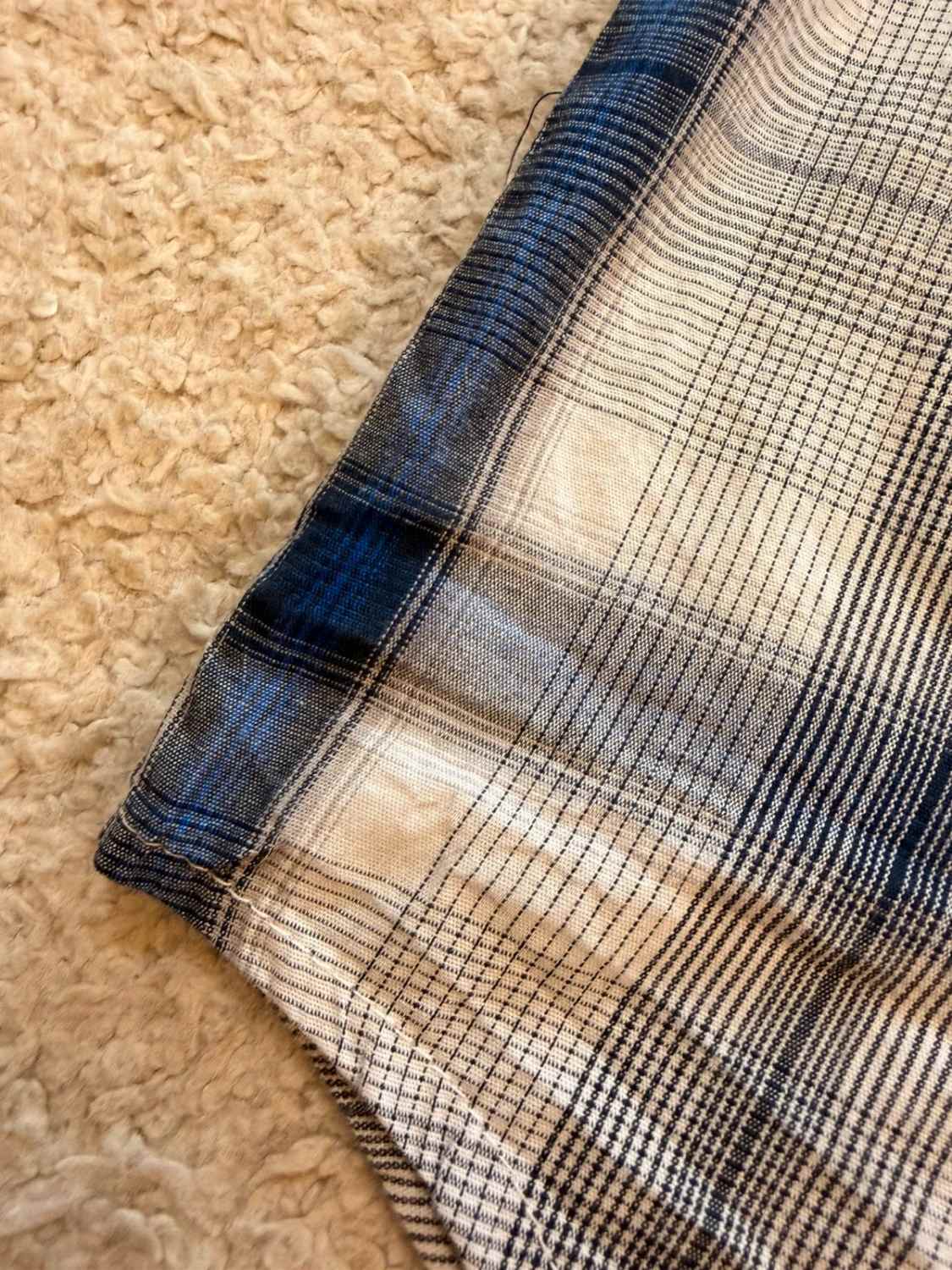 Columbia Blue, Gray, Navy & White Plaid Shirt - M