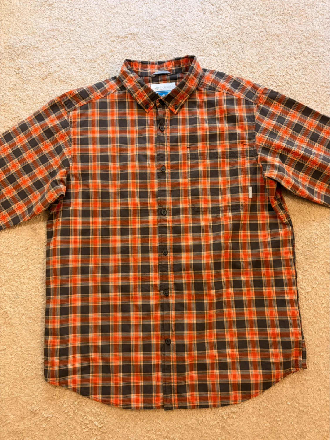 Camicia Columbia a quadri Nero & Arancione - L/XL