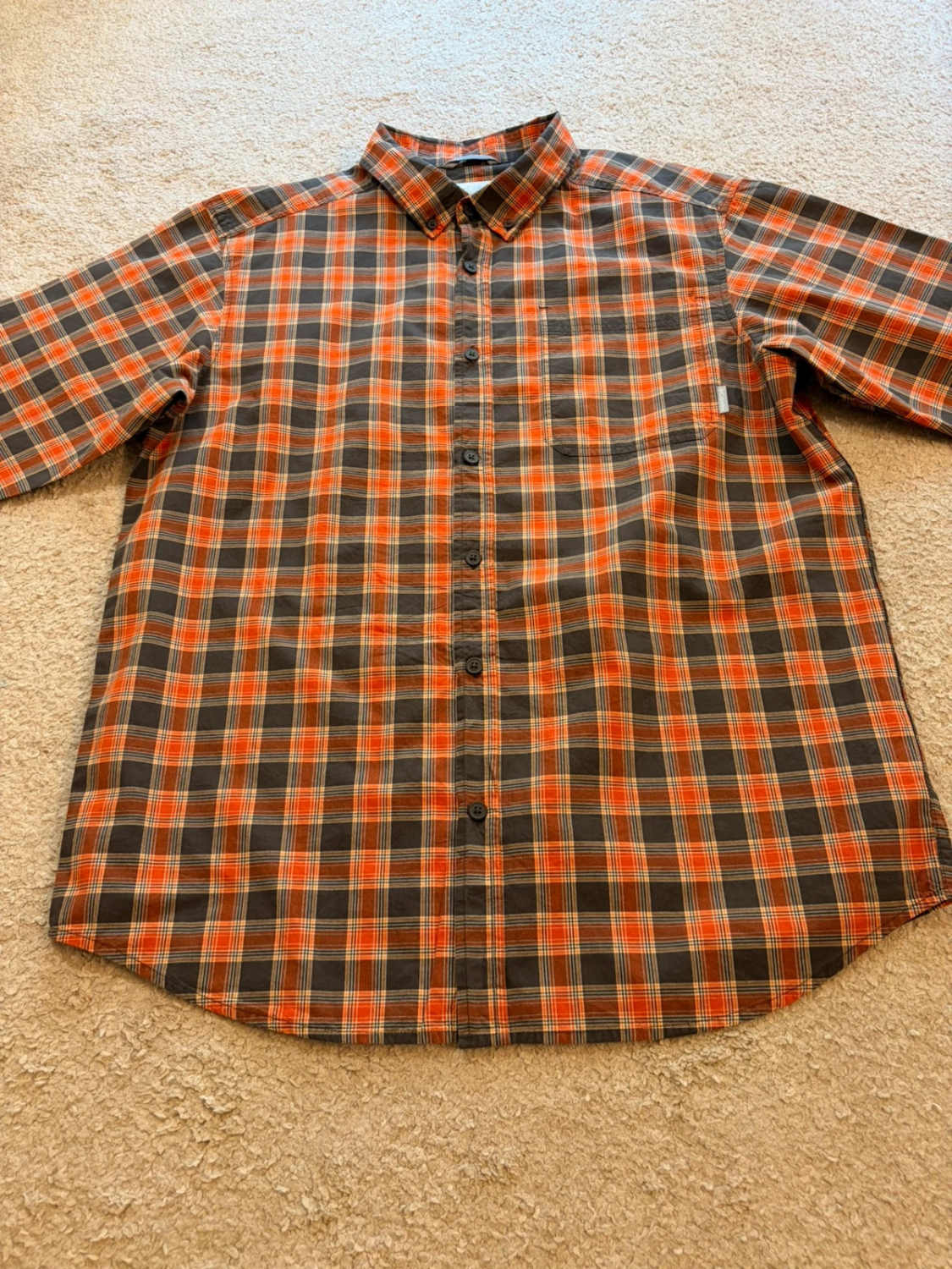 Camicia Columbia a quadri Nero & Arancione - L/XL