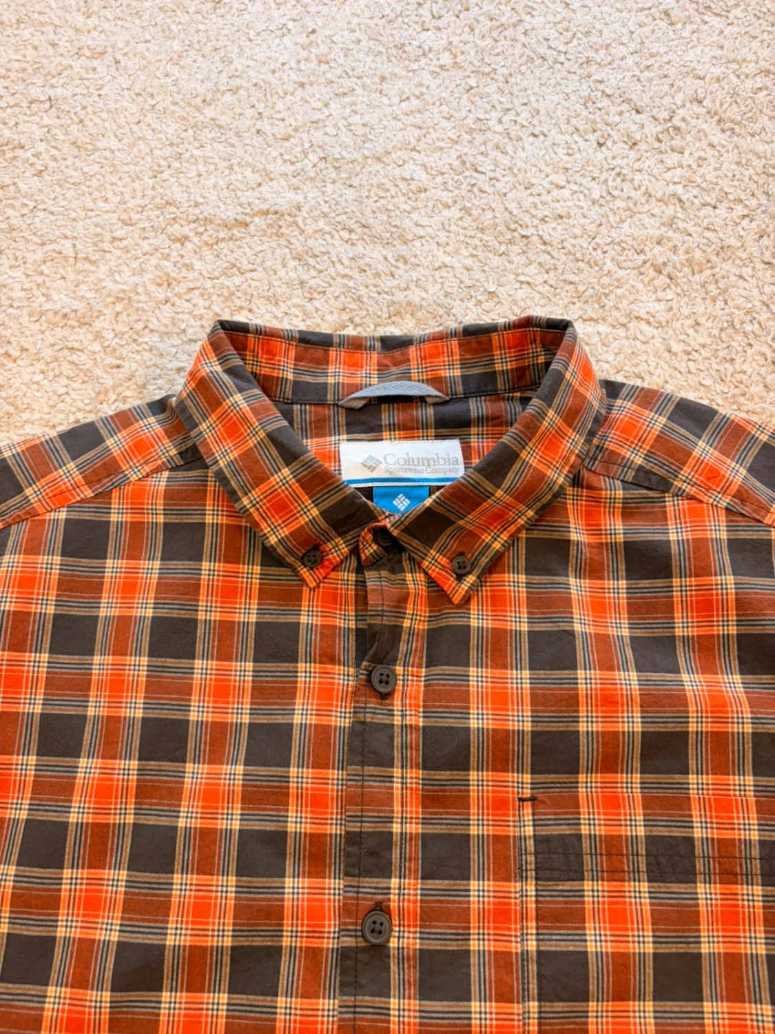 Camicia Columbia a quadri Nero & Arancione - L/XL
