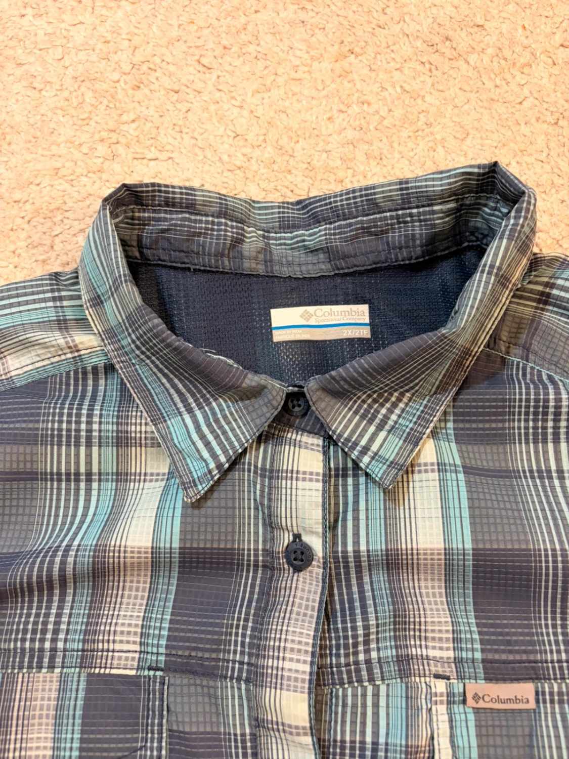 Chemise Columbia 2X (3XL) Stretch | Carreaux Marins