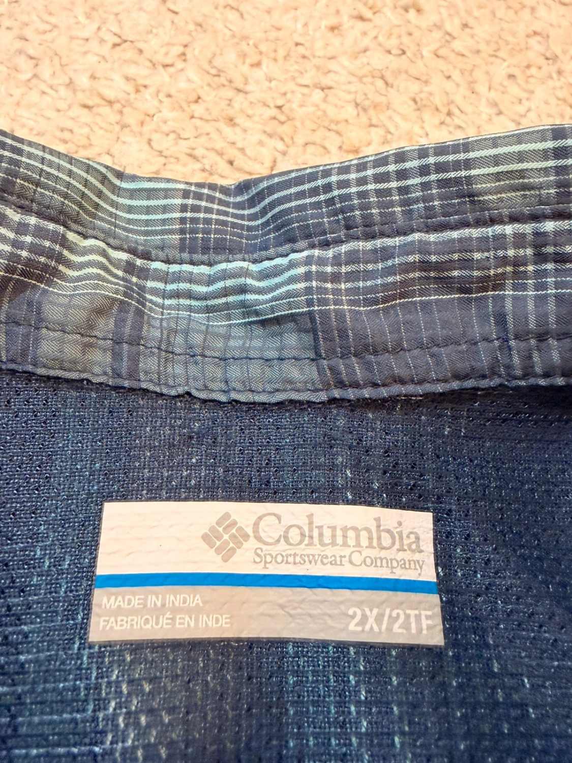 Chemise Columbia 2X (3XL) Stretch | Carreaux Marins