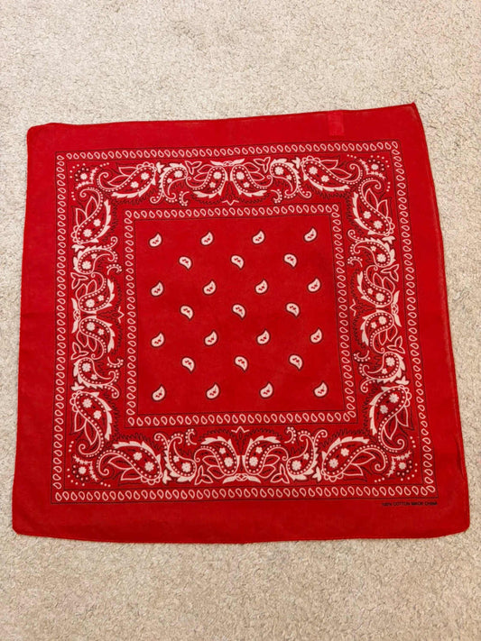 🧣 Bandana Rouge, Blanc & Noir - 53x53 cm