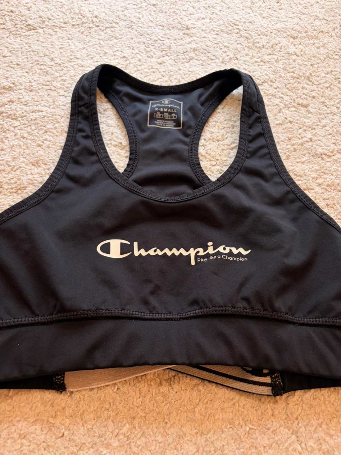 🏆🖤 Brassière Champion "Play Like a Champion" Noire