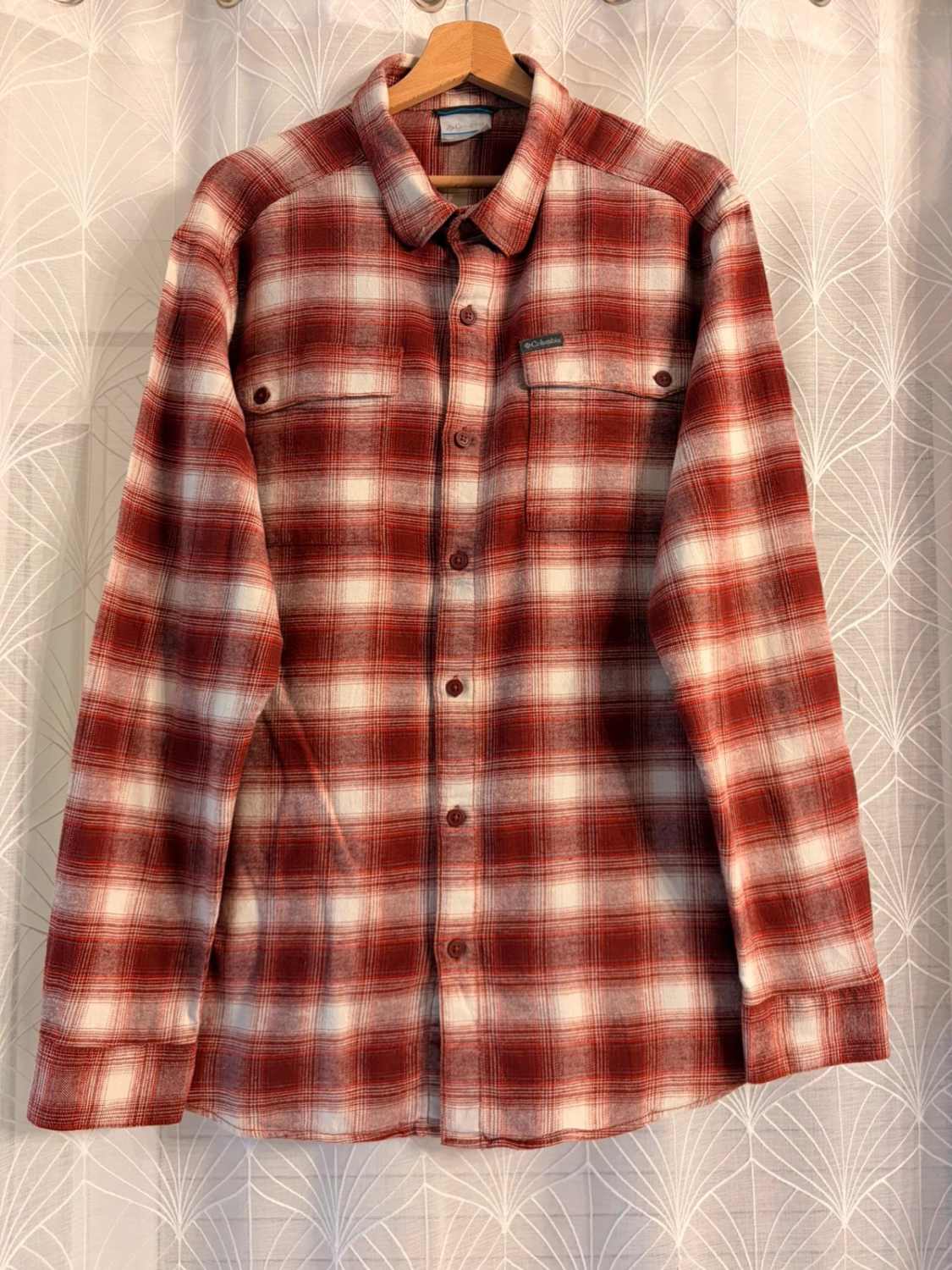 Chemise Flanelle Columbia L Homme | Carreaux Chauds 🔥 | Bordeaux, Blanc, Rouge | Coton Stretch