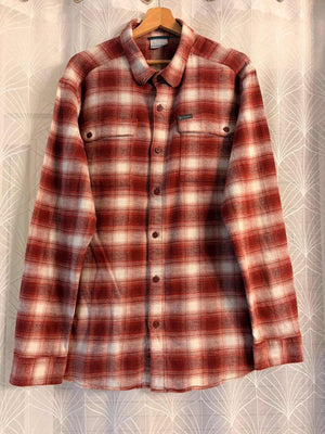 Chemise Flanelle Columbia L Homme | Carreaux Chauds 🔥 | Bordeaux, Blanc, Rouge | Coton Stretch