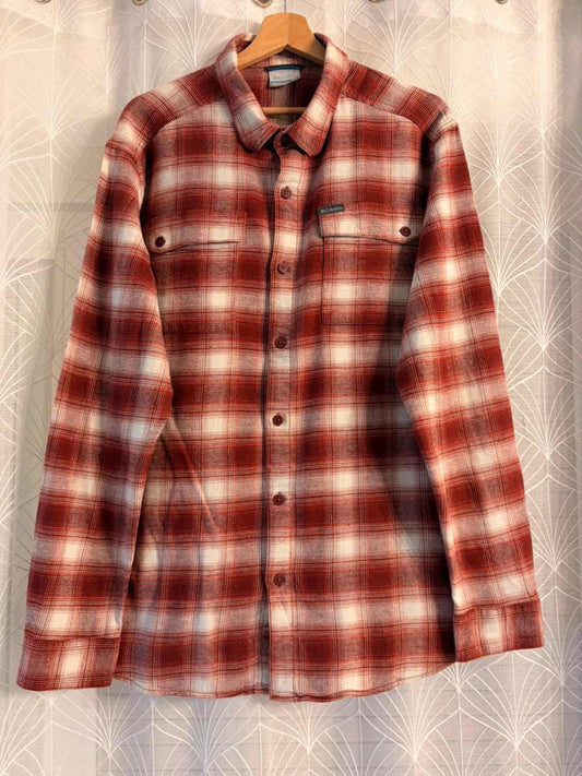 Chemise Flanelle Columbia L Homme | Carreaux Chauds 🔥 | Bordeaux, Blanc, Rouge | Coton Stretch