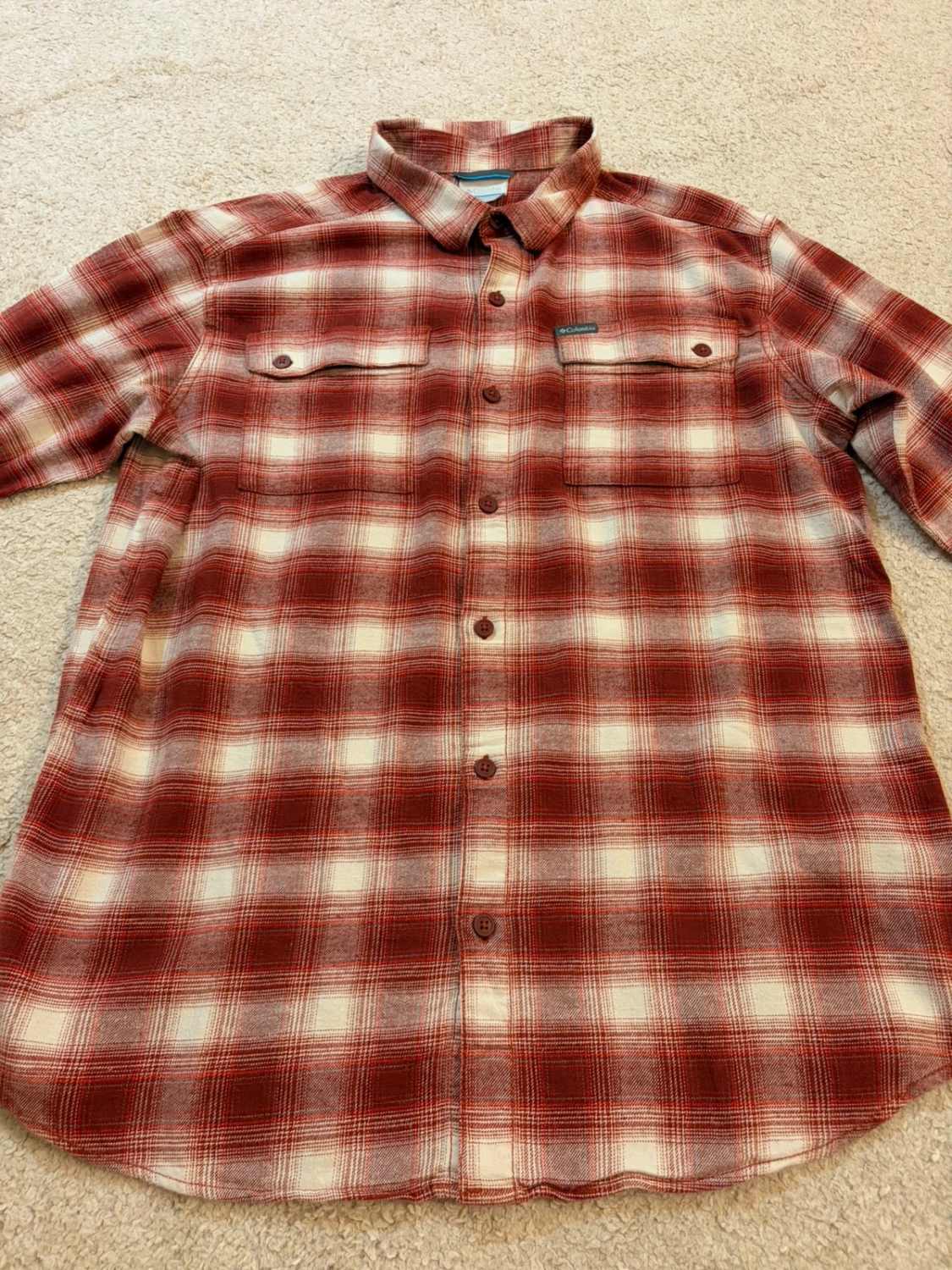 Chemise Flanelle Columbia L Homme | Carreaux Chauds 🔥 | Bordeaux, Blanc, Rouge | Coton Stretch