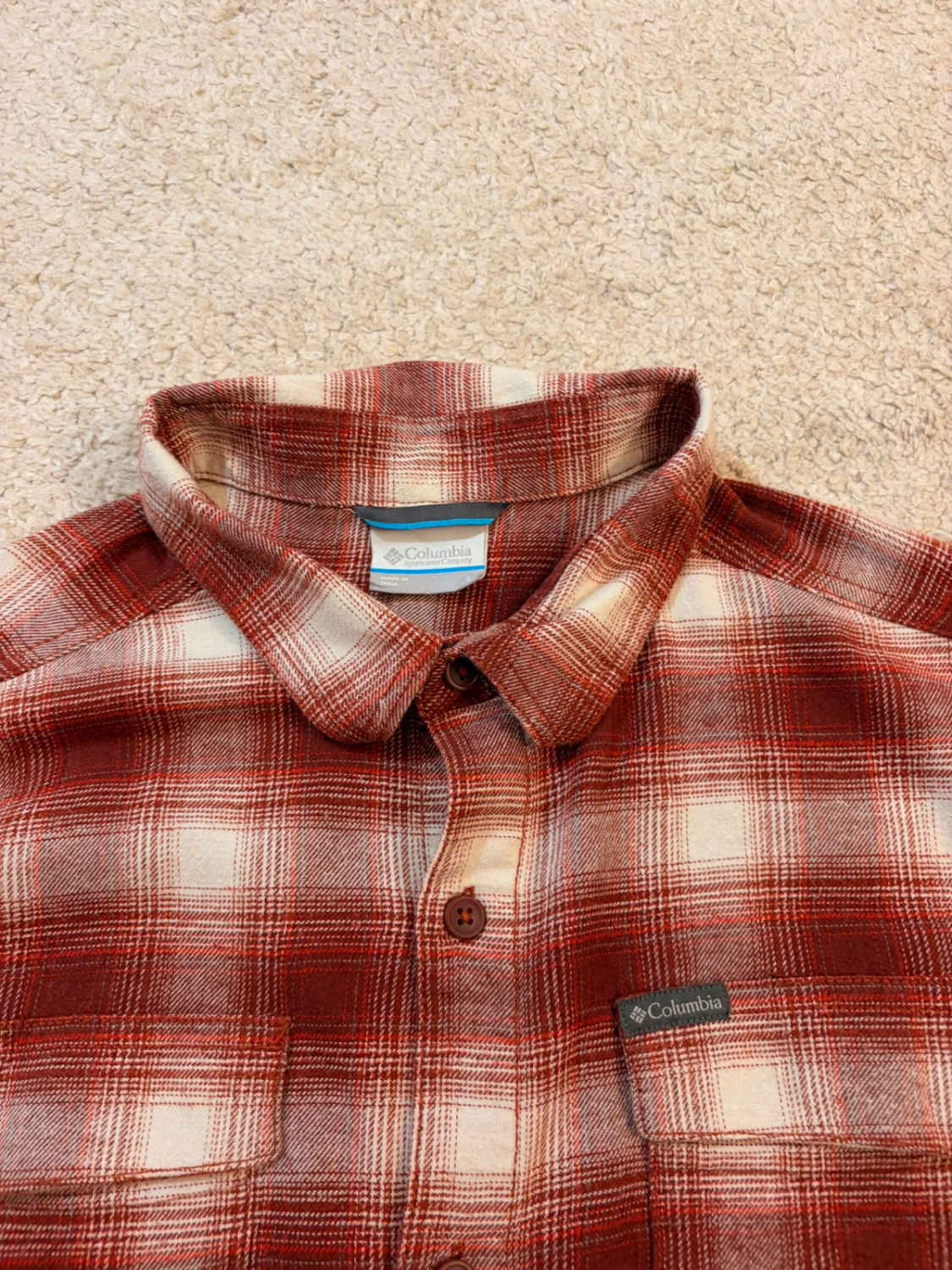 Chemise Flanelle Columbia L Homme | Carreaux Chauds 🔥 | Bordeaux, Blanc, Rouge | Coton Stretch