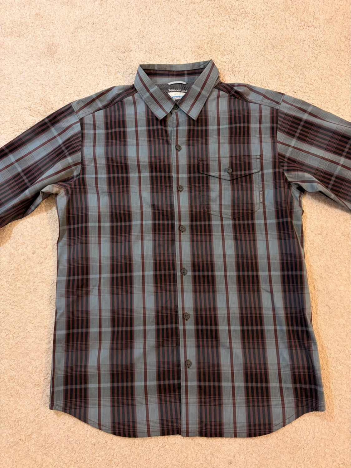 Chemise Columbia M  Omni-Wick | Rayures Terres 🤎 | Bleu, Marron, Noir | Tech & Style