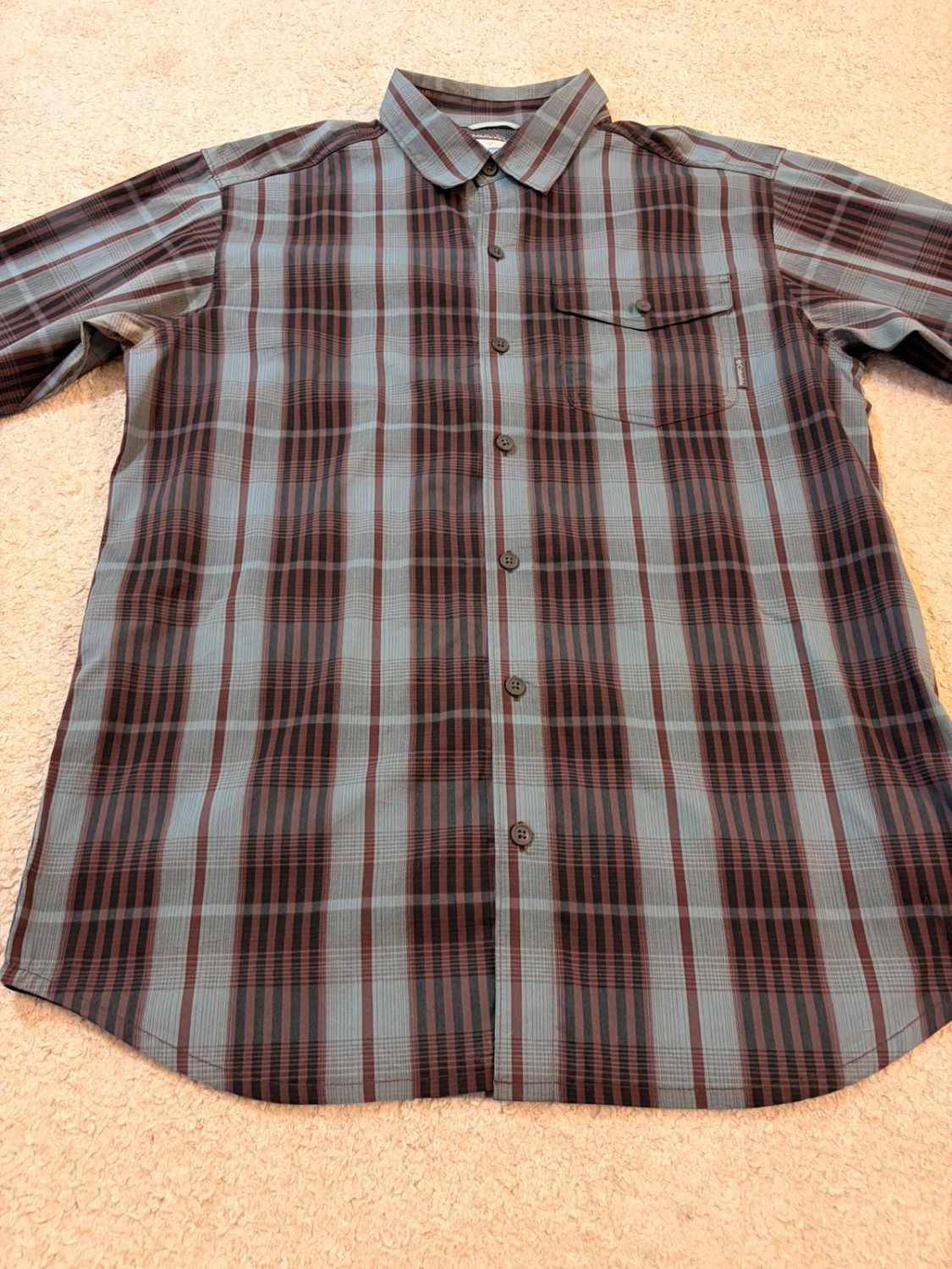 Chemise Columbia M  Omni-Wick | Rayures Terres 🤎 | Bleu, Marron, Noir | Tech & Style