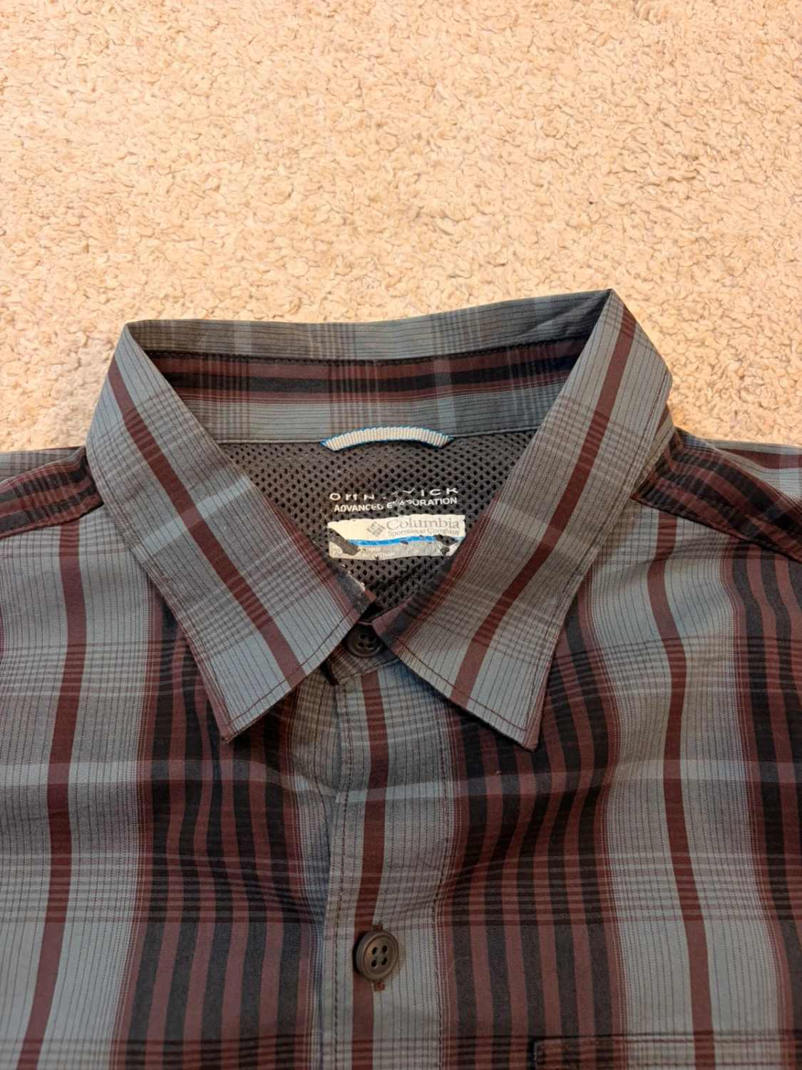 Chemise Columbia M  Omni-Wick | Rayures Terres 🤎 | Bleu, Marron, Noir | Tech & Style