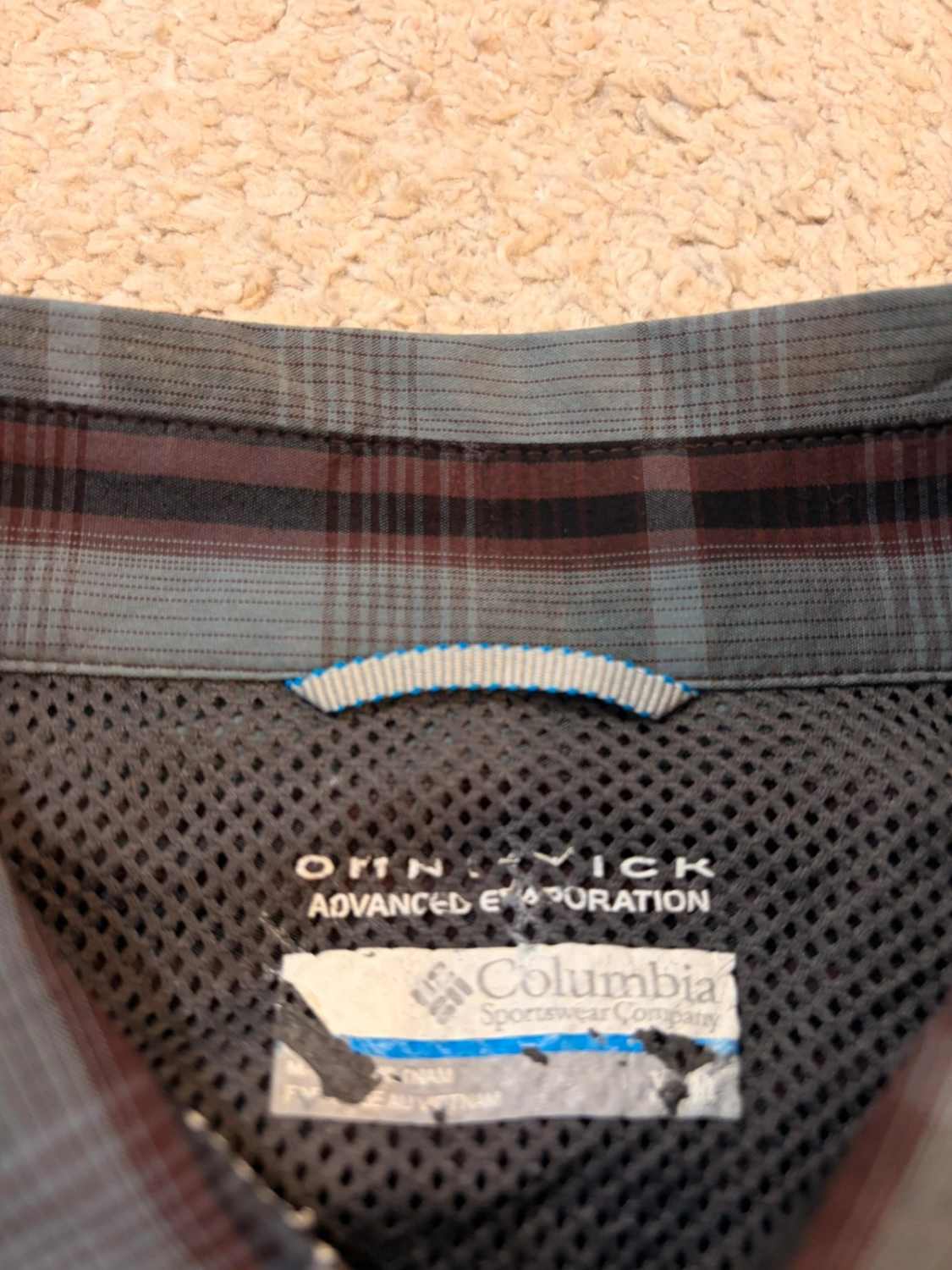 Chemise Columbia M  Omni-Wick | Rayures Terres 🤎 | Bleu, Marron, Noir | Tech & Style