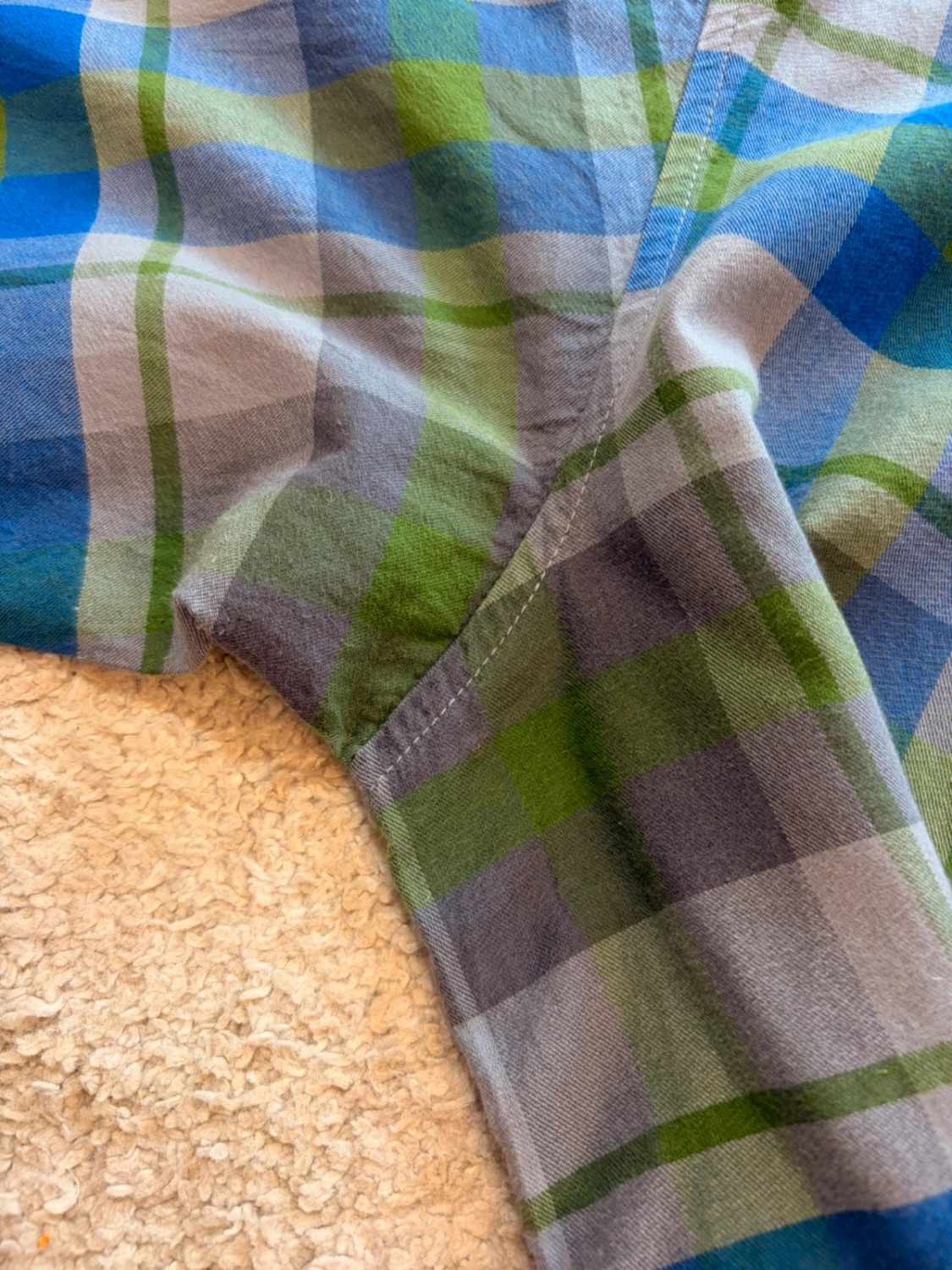 Chemise Flanelle Columbia L Homme | Carreaux Vert & Bleu | Coton Doux