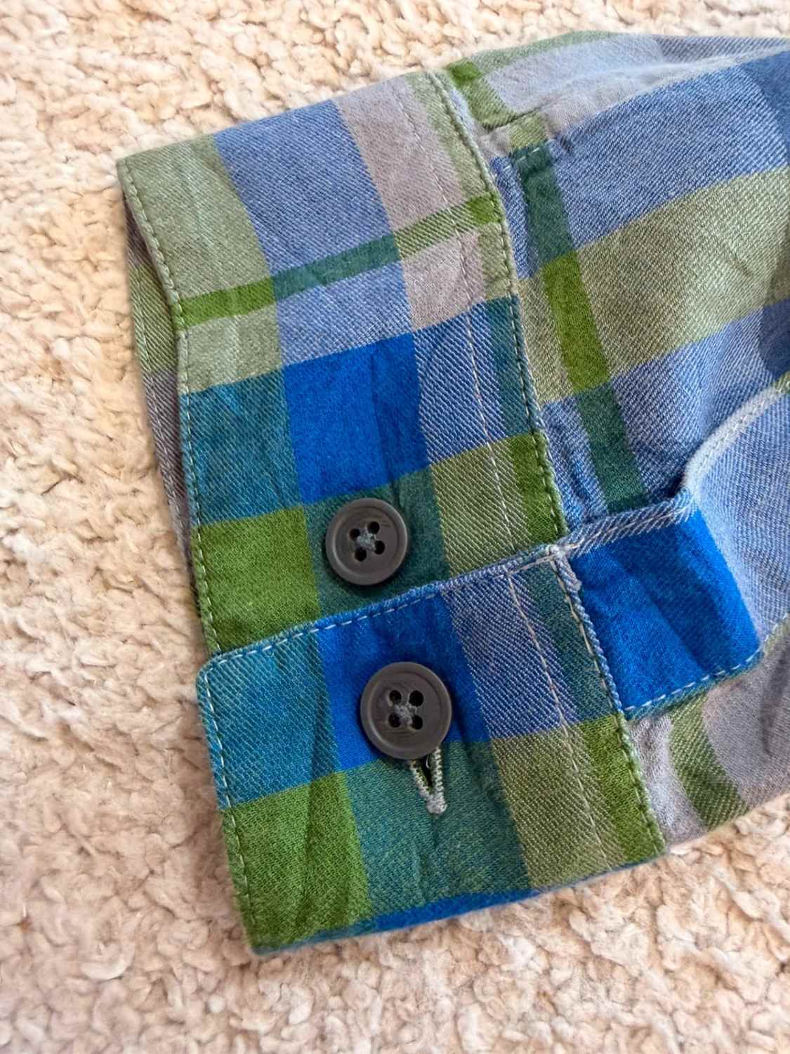 Chemise Flanelle Columbia L Homme | Carreaux Vert & Bleu | Coton Doux
