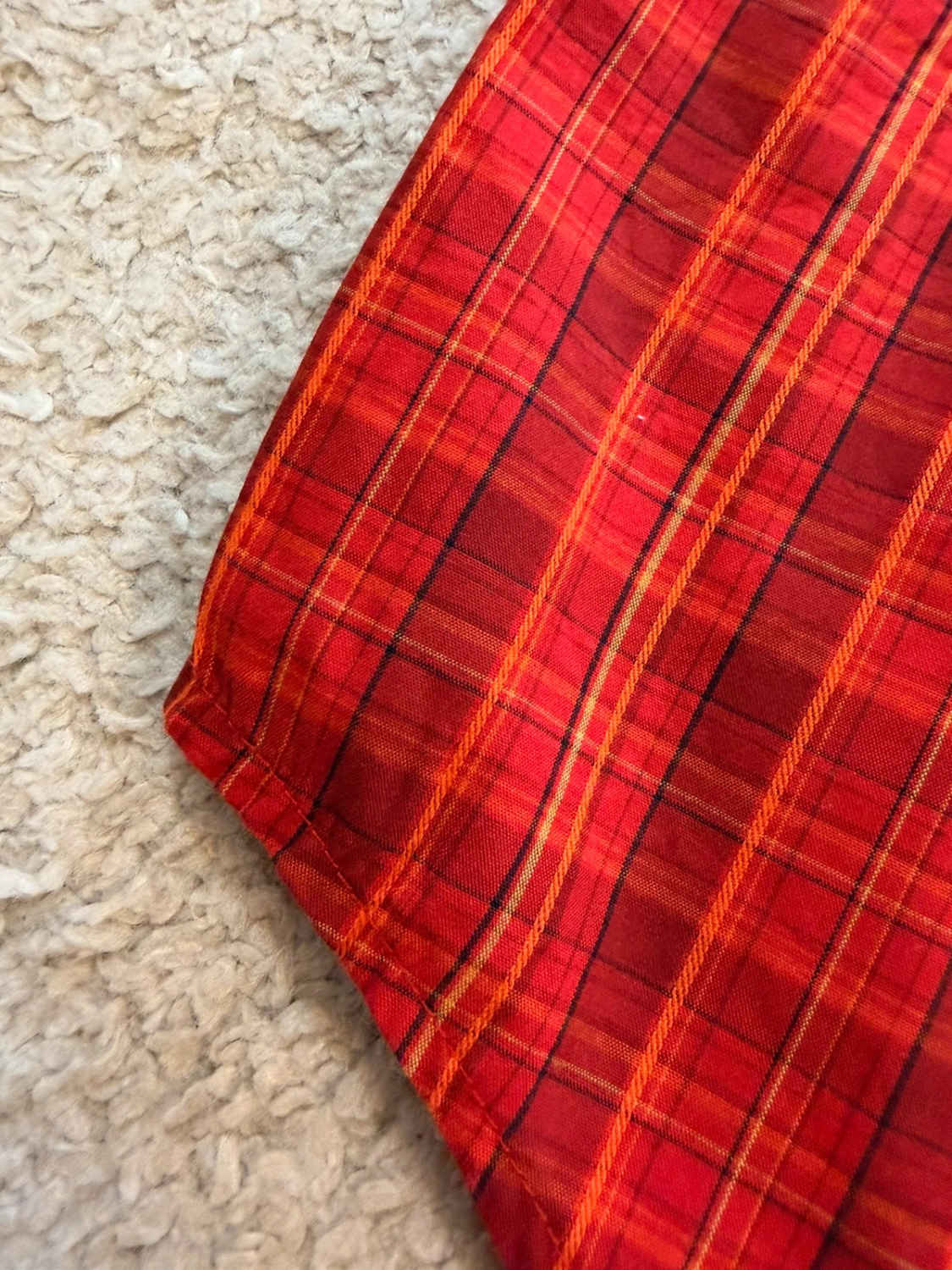 Camisa Columbia L Homem | Xadrez Quente | Bordô, Vermelho, Laranja | Algodão Confortável