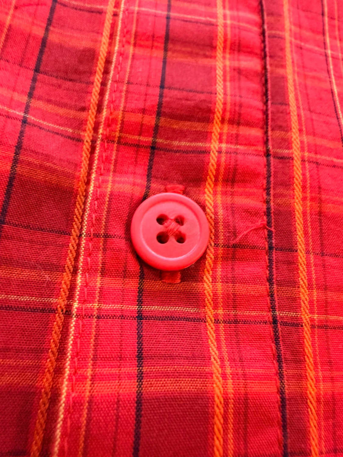 Camisa Columbia L Homem | Xadrez Quente | Bordô, Vermelho, Laranja | Algodão Confortável
