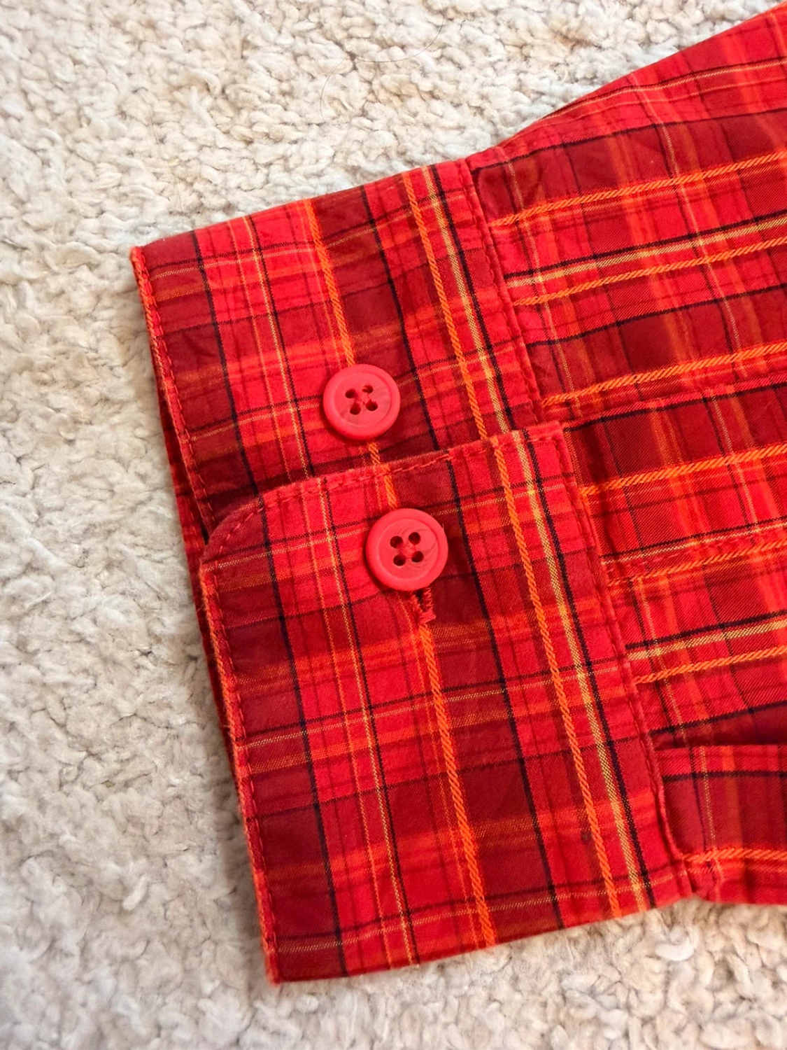 Camisa Columbia L Homem | Xadrez Quente | Bordô, Vermelho, Laranja | Algodão Confortável