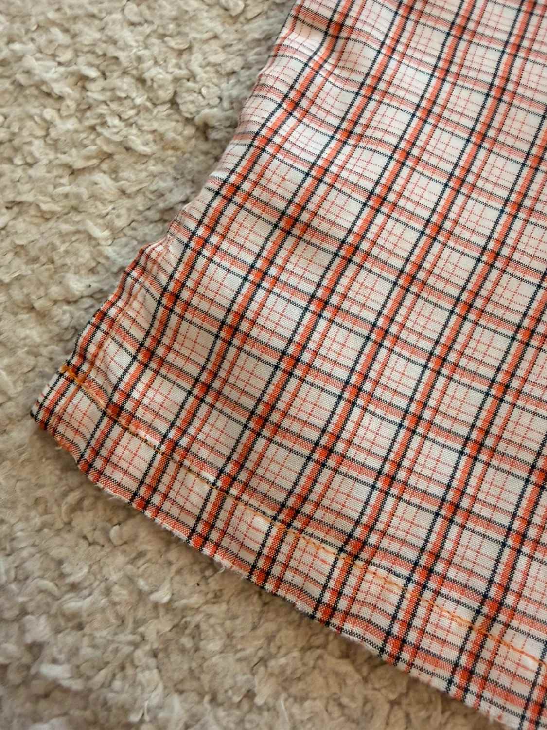 Camicia Columbia M (L) Maniche Corte | Quadri Dinamici | Bianco, Nero, Arancione