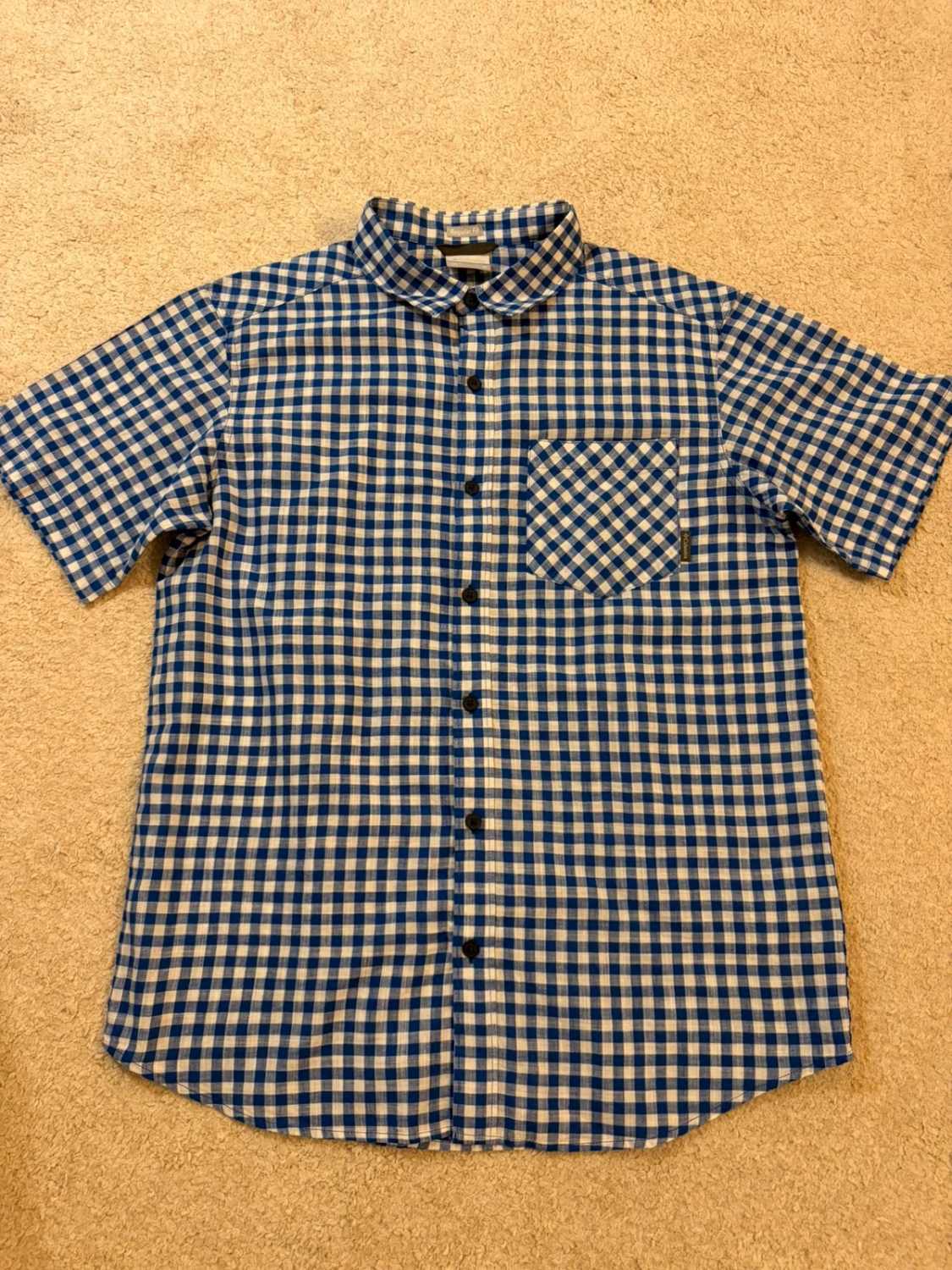 Chemise Columbia M Manches Courtes | Carreaux Classiques | Bleu & Blanc
