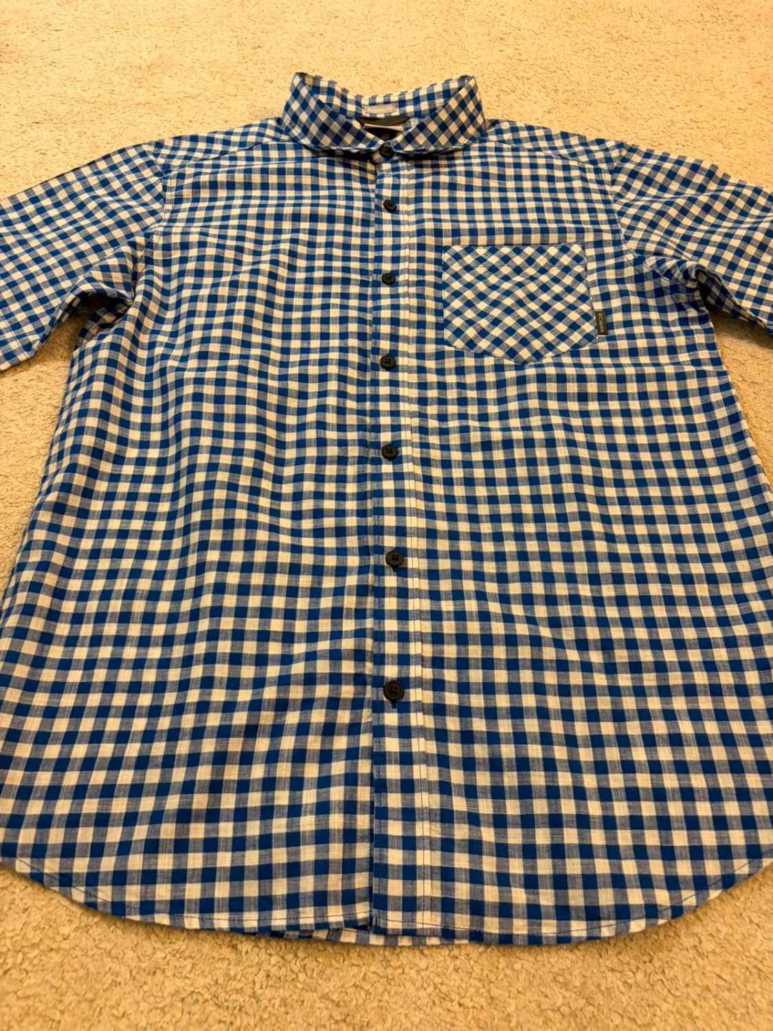 Chemise Columbia M Manches Courtes | Carreaux Classiques | Bleu & Blanc