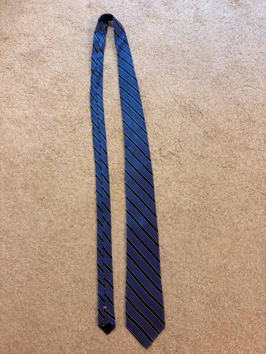 👔 Cravate Nautica en Soie - Rayures Violet, Marine & Blanc