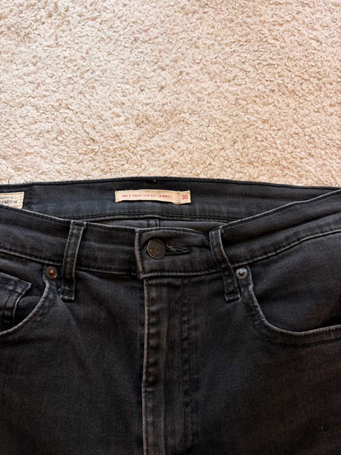 🌟Jeans Levi's Premium Mile High Super Skinny - Gris Foncé - Water<Less - T30 👖
