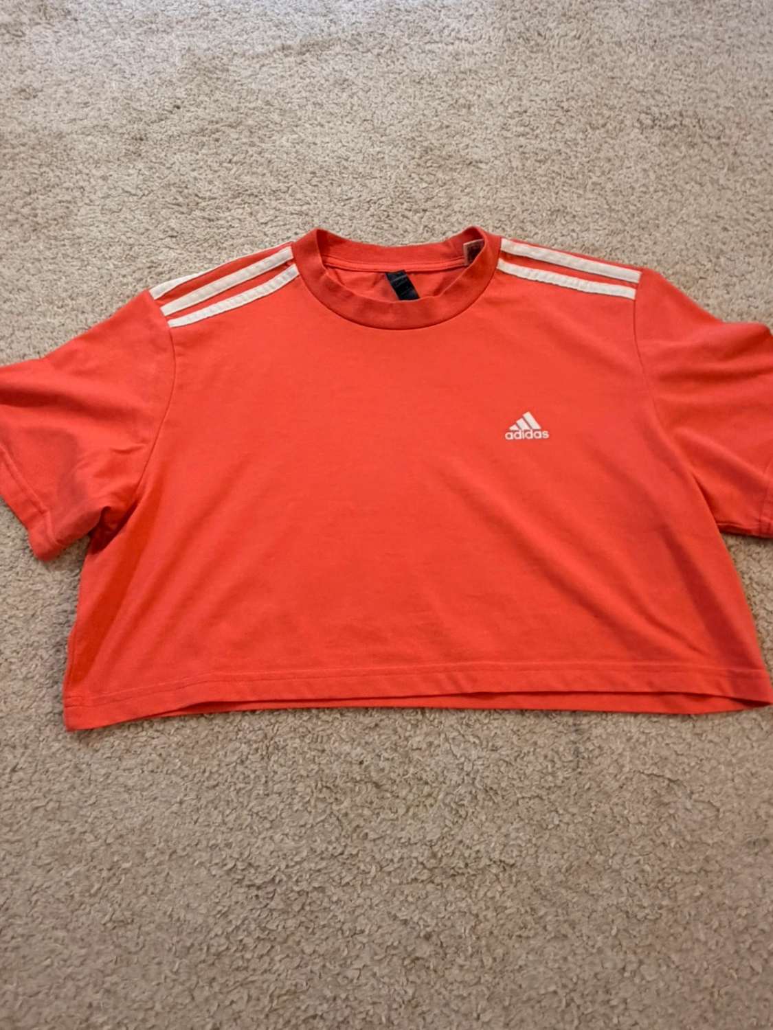 T-shirt Crop Adidas Femme S - Corail Vif - Primegreen Recycle - Eco-Responsable & Tendance