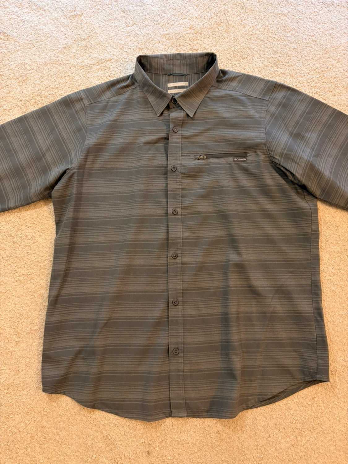 Chemise Columbia XL/TG Technique | Omni-Wick & Omni-Shade | Carreaux Gris | Outdoor Performance