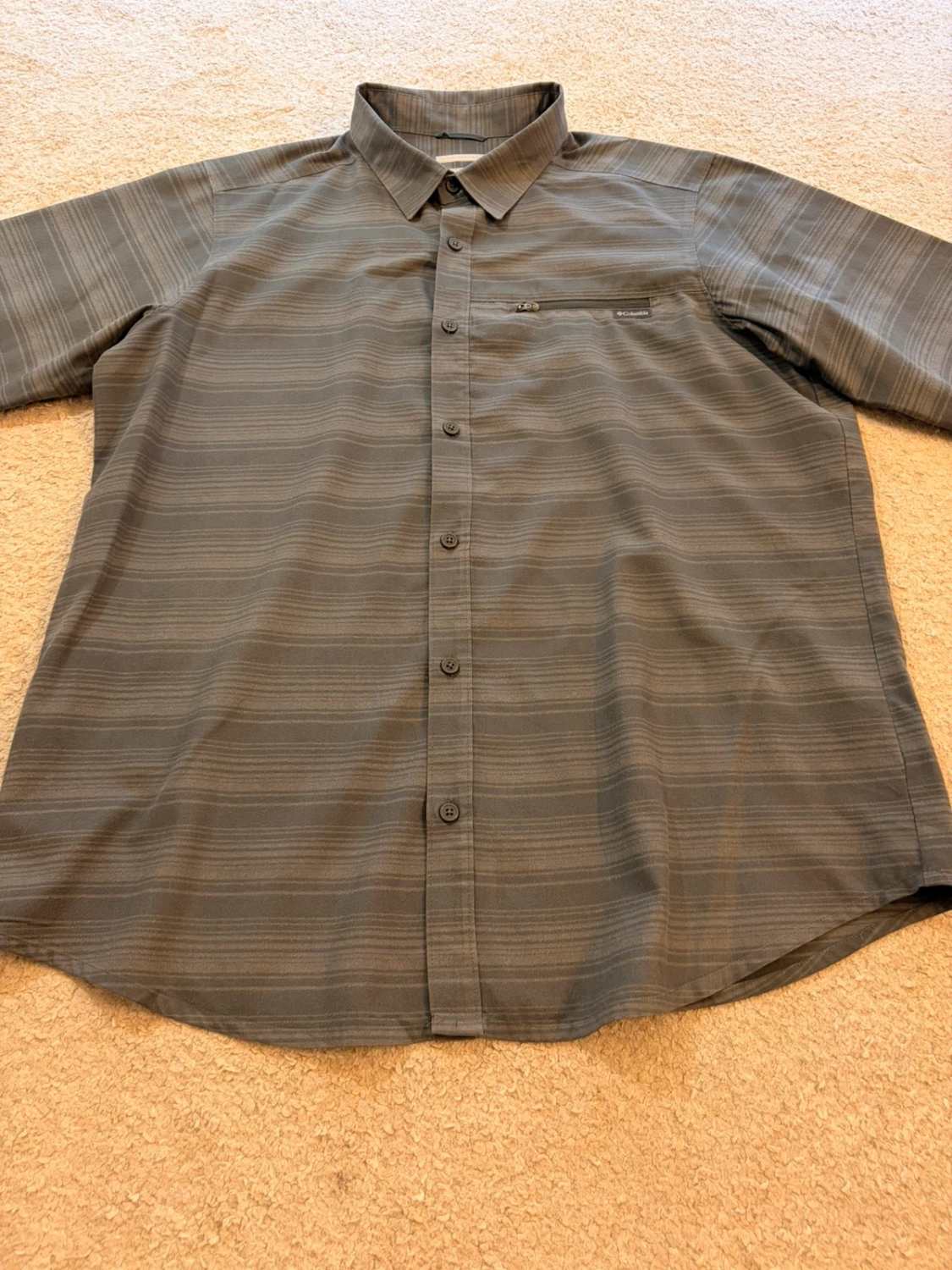 Chemise Columbia XL/TG Technique | Omni-Wick & Omni-Shade | Carreaux Gris | Outdoor Performance