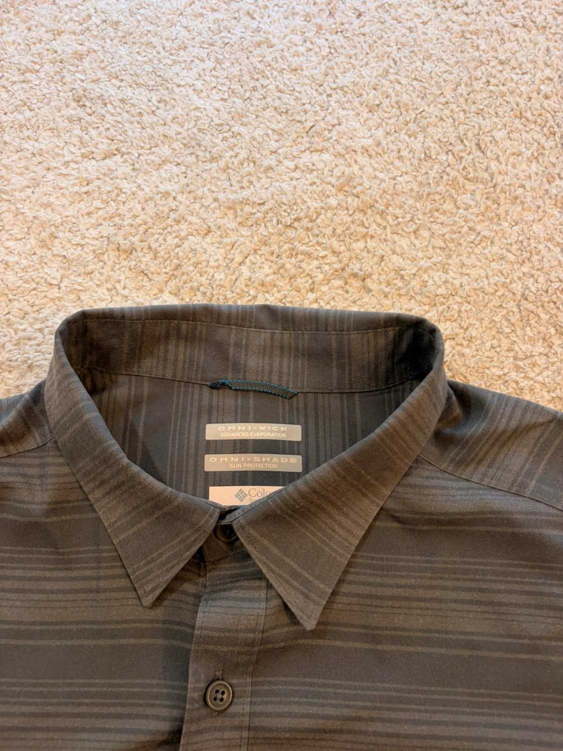 Chemise Columbia XL/TG Technique | Omni-Wick & Omni-Shade | Carreaux Gris | Outdoor Performance