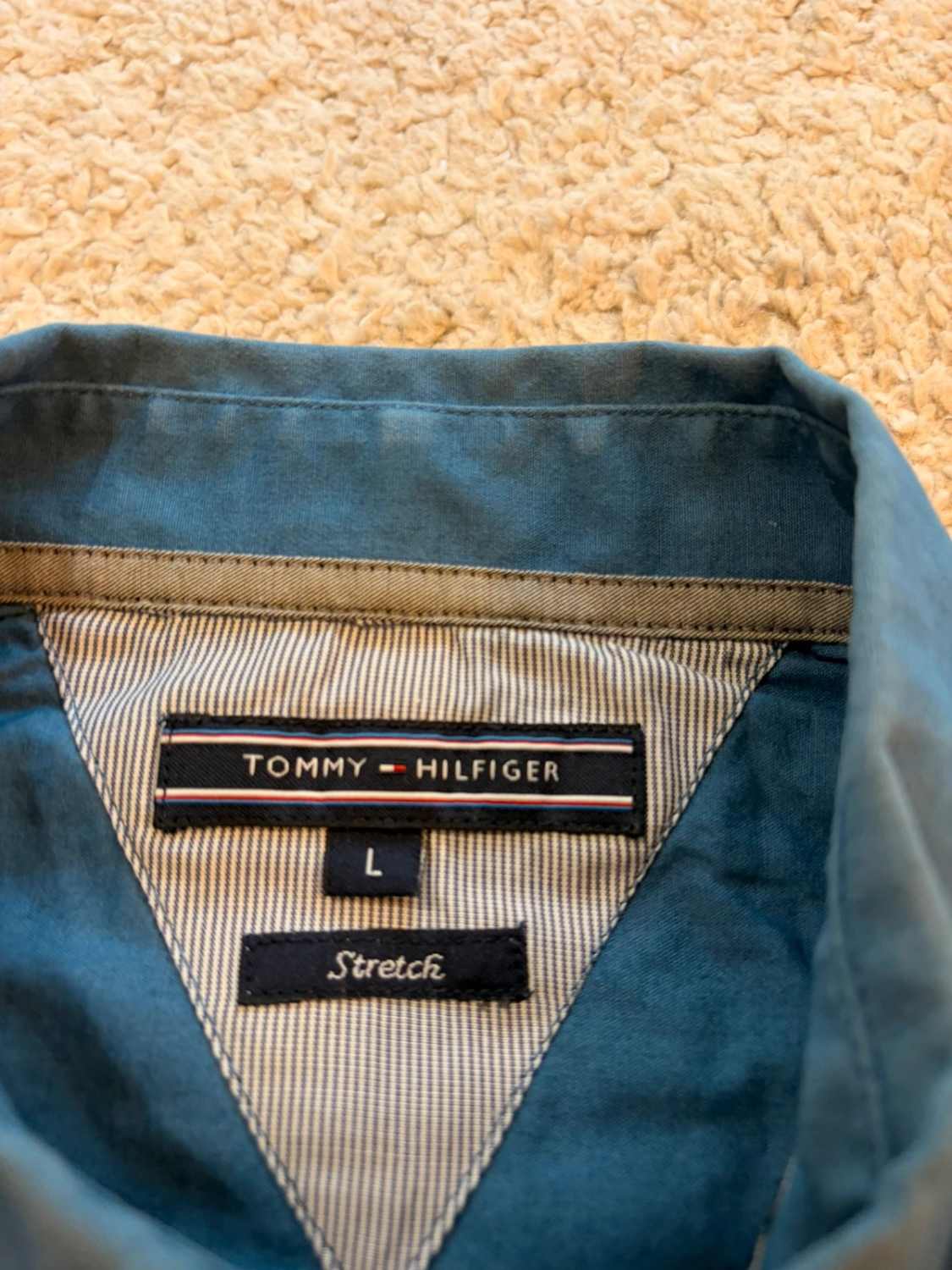 Chemise Tommy Hilfiger Femme L | Bleu Électrique | Coton Stretch | Chic & Confortable