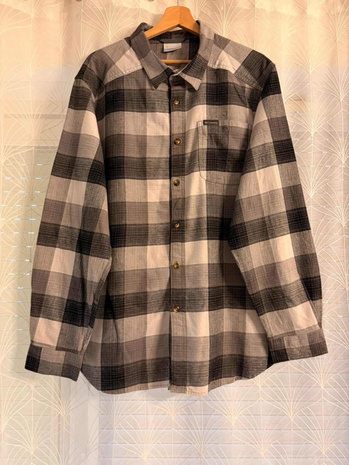 Chemise Flanelle Columbia 1X Homme | Carreaux Hivernaux | Gris, Blanc, Noir | Coton Stretch