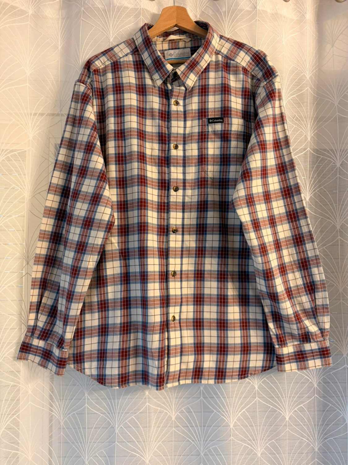 Chemise Flanelle Columbia XL Homme | Bordeaux, Bleu, Blanc | Coton Stretch
