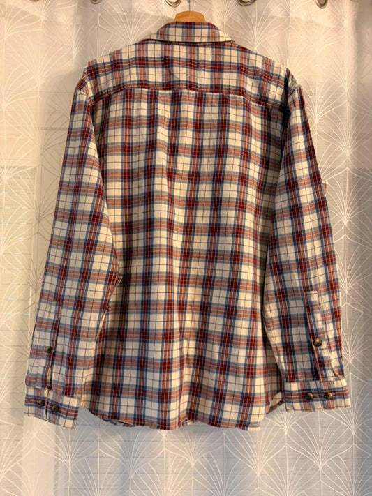 Camisa de franela Columbia XL para hombre | Burdeos, azul, blanco | Algodón elástico