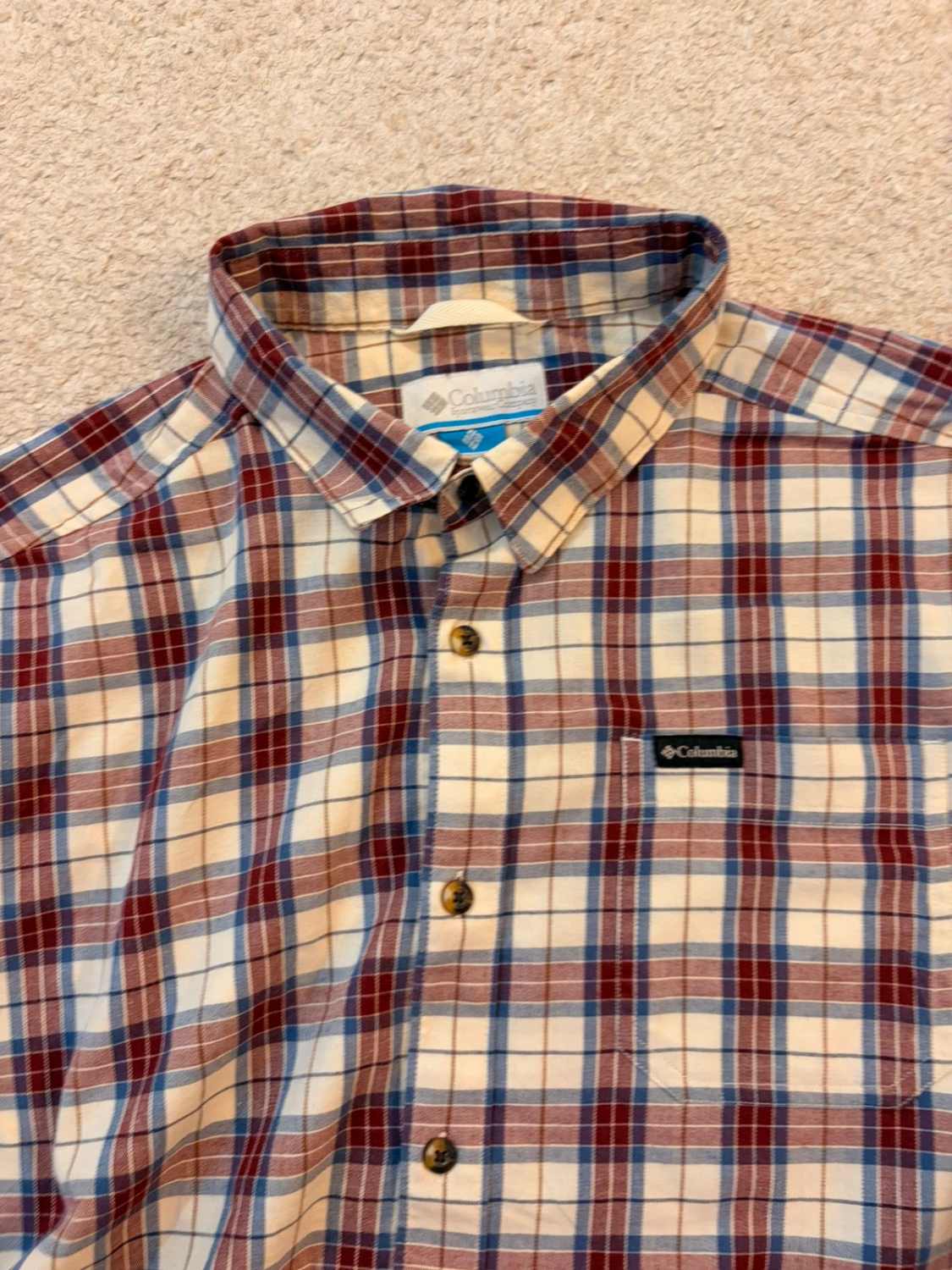 Chemise Flanelle Columbia XL Homme | Bordeaux, Bleu, Blanc | Coton Stretch
