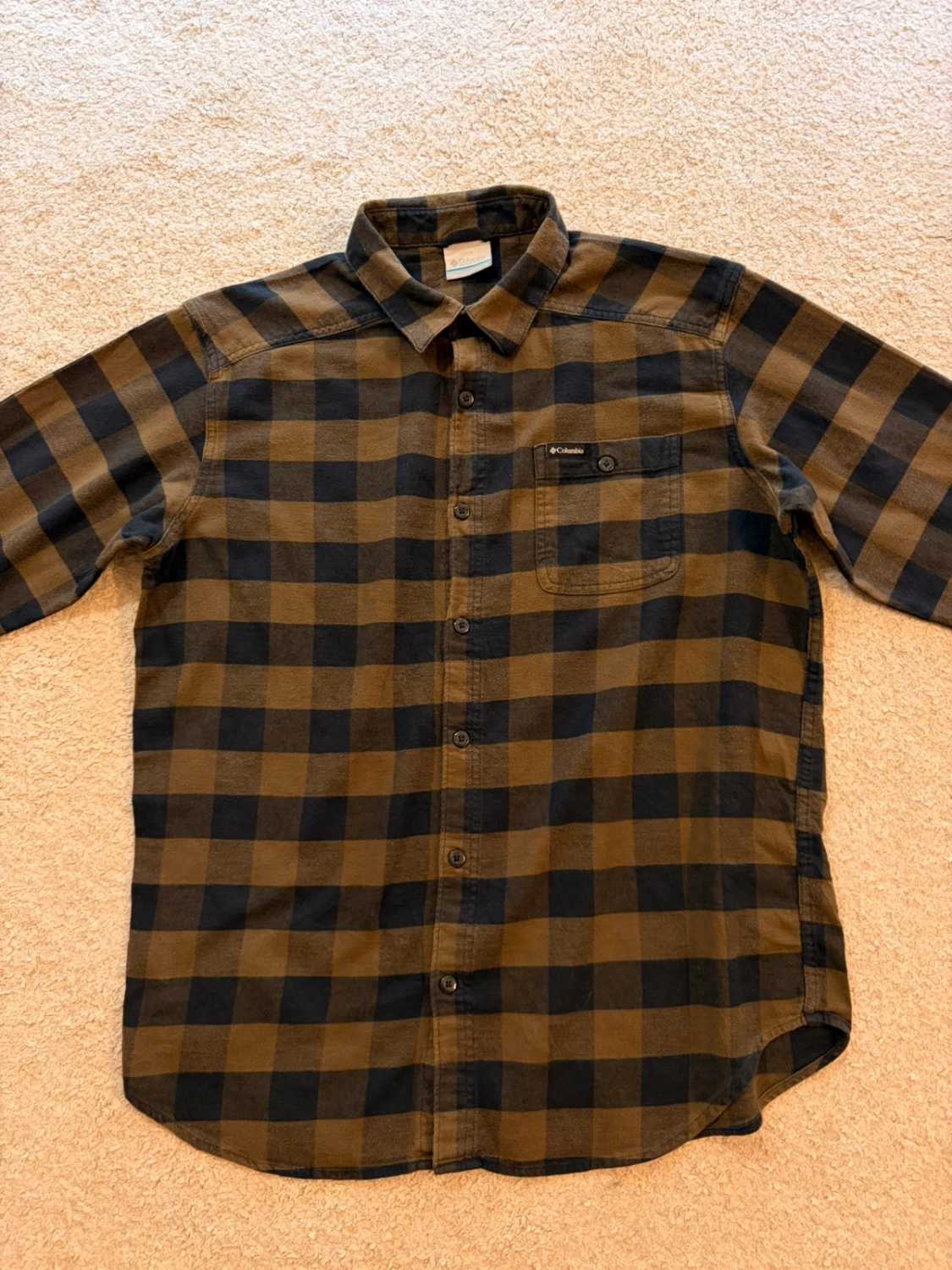Chemise Flanelle Columbia L Homme | Kaki & Noir | Coton Stretch