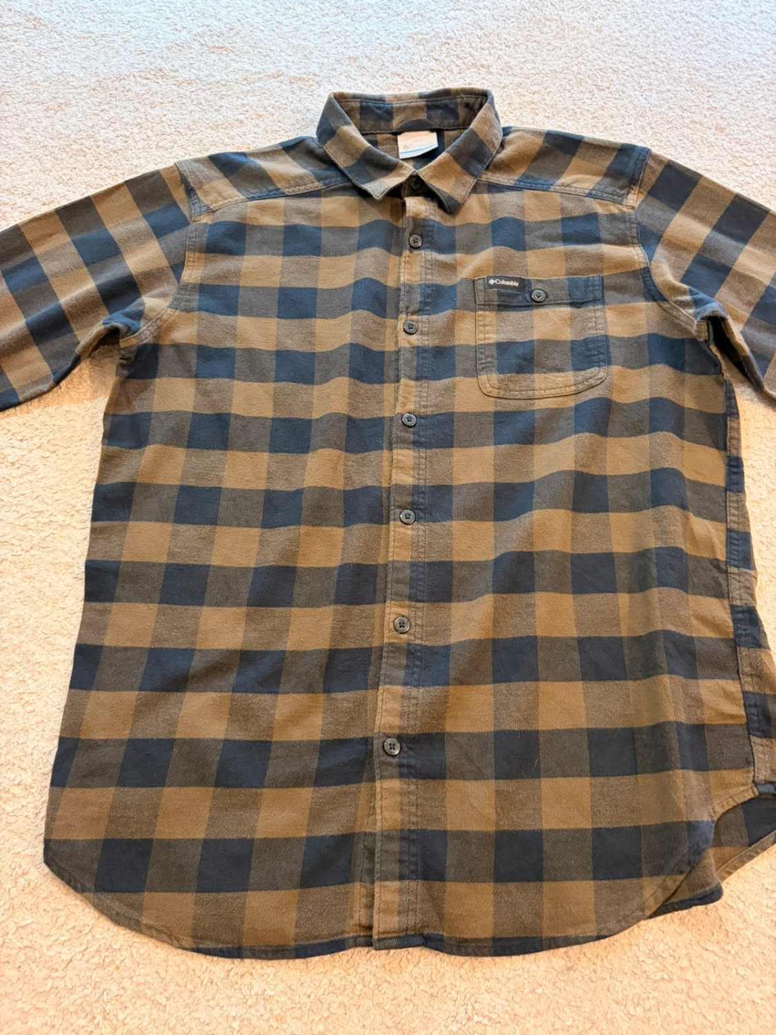 Chemise Flanelle Columbia L Homme | Kaki & Noir | Coton Stretch