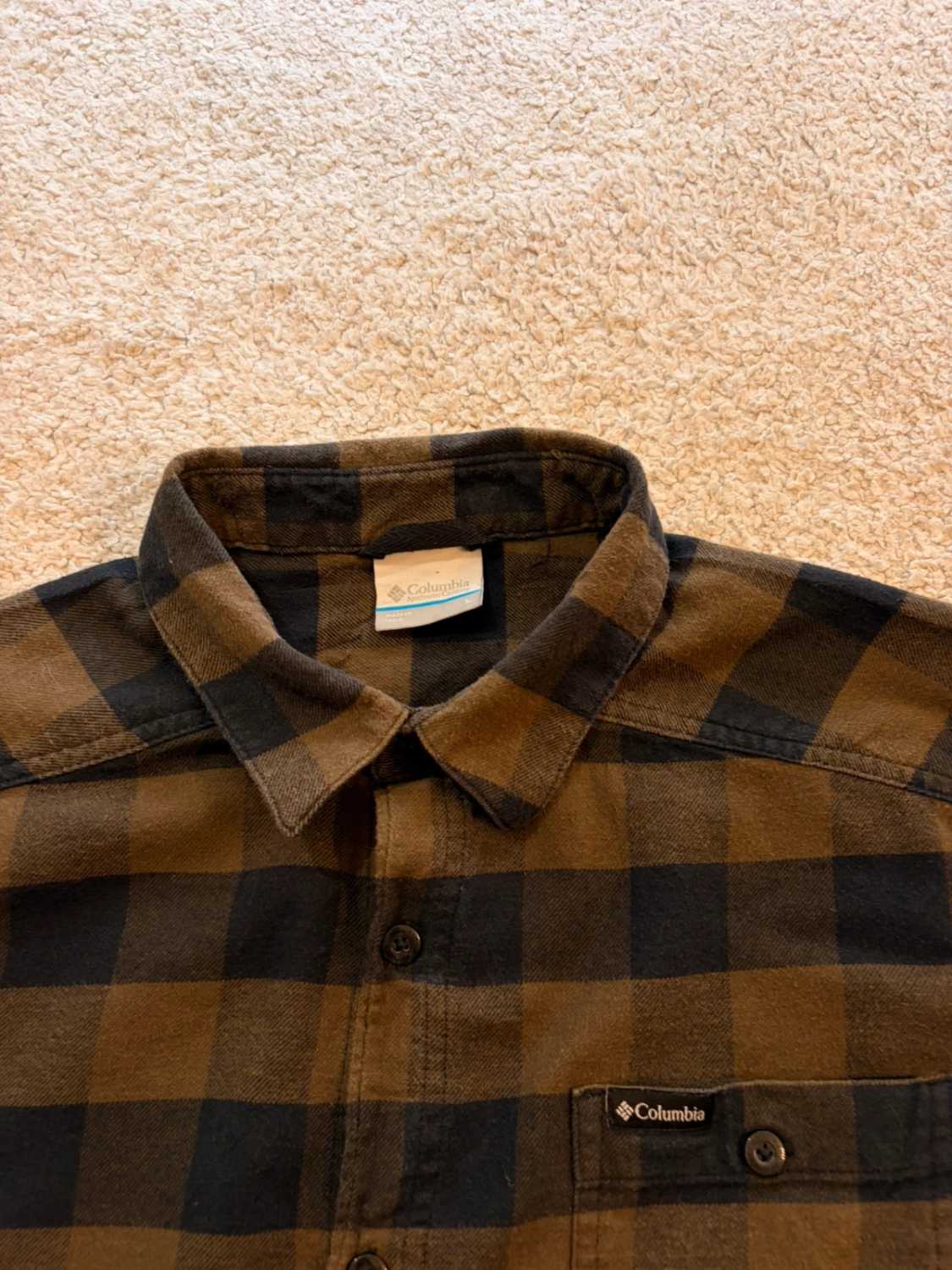 Chemise Flanelle Columbia L Homme | Kaki & Noir | Coton Stretch