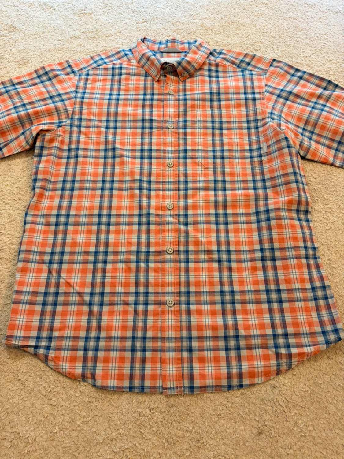 Chemise Columbia M Homme | Carreaux Dynamiques | Bleu, Blanc, Orange | Coton Léger
