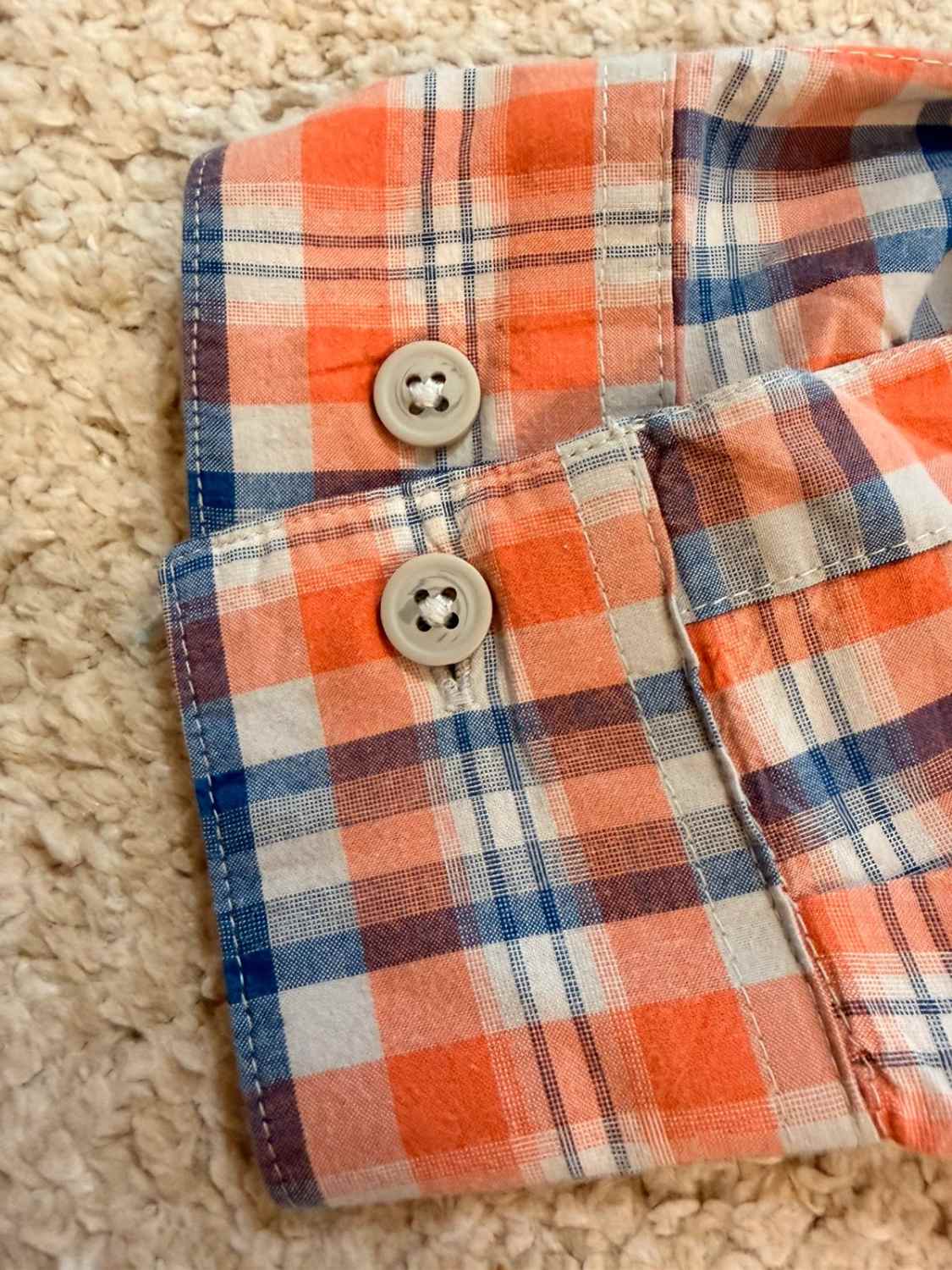 Chemise Columbia M Homme | Carreaux Dynamiques | Bleu, Blanc, Orange | Coton Léger