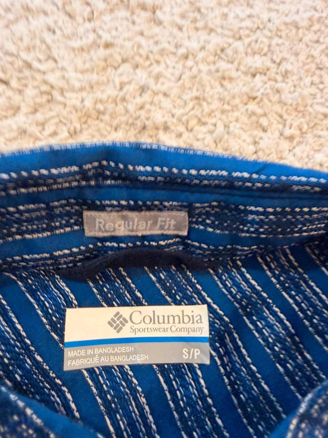 Chemise Columbia S/P Manches Courtes | Rayures Modernes | Bleu, Noir, Blanc