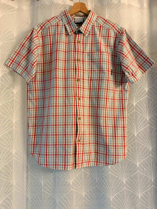 Chemise Columbia M Manches Courtes | Carreaux Multi-Couleurs 🎨 | Coton Stretch | Casual & Fun