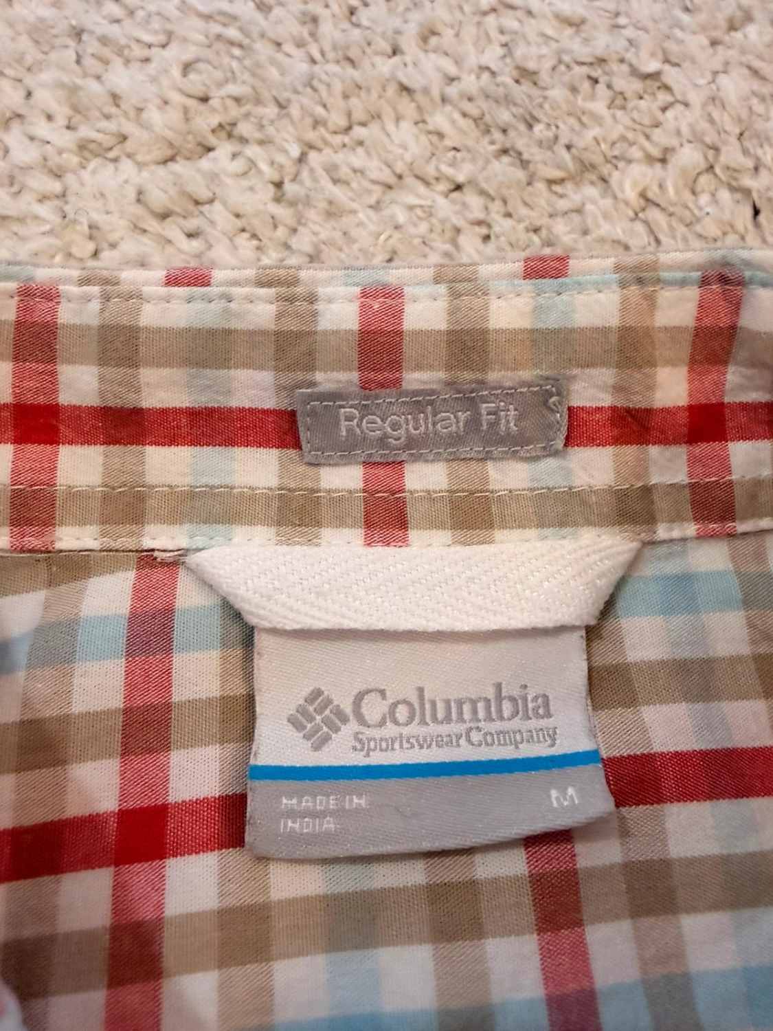 Chemise Columbia M Manches Courtes | Carreaux Multi-Couleurs 🎨 | Coton Stretch | Casual & Fun