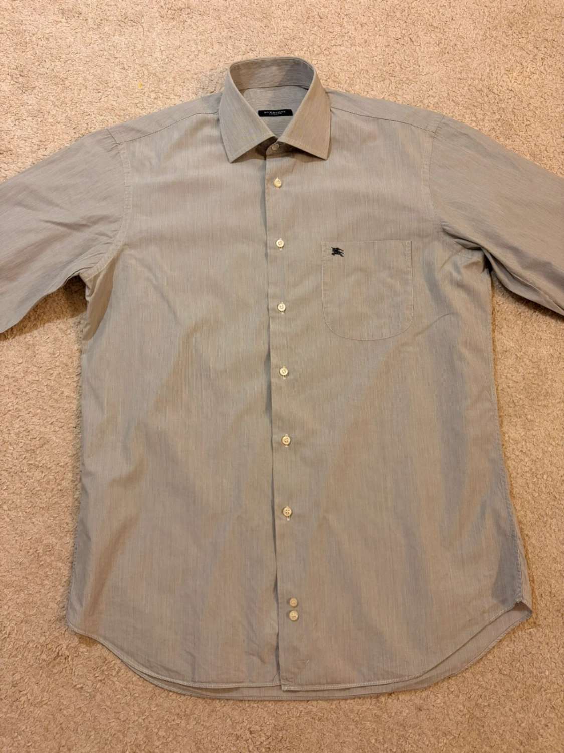 Chemise Burberry Homme 39/15.5 (M) | Rayures Iconiques | Coton de Luxe | Élégance