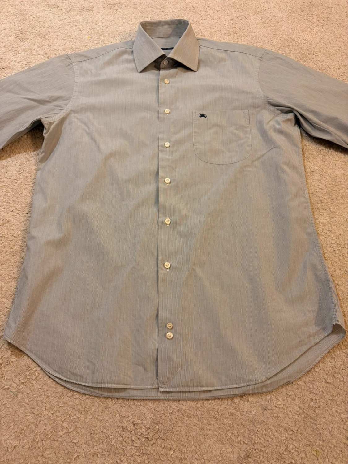 Chemise Burberry Homme 39/15.5 (M) | Rayures Iconiques | Coton de Luxe | Élégance